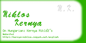 miklos kernya business card